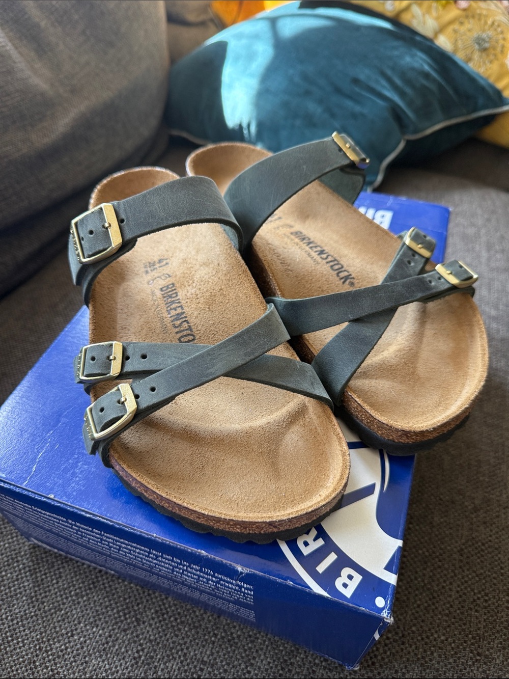 Birkenstock Franca Oiled Leather Sandals, size 41, New in Box